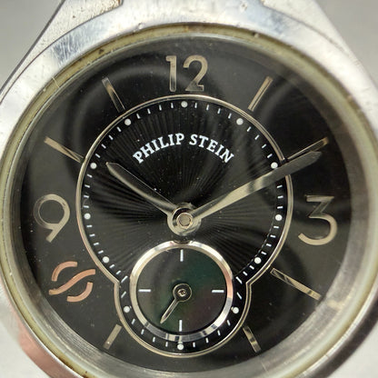 Philip Stein Watch Women 28mm Black Dial Silver Tone Small Seconds New Battery1