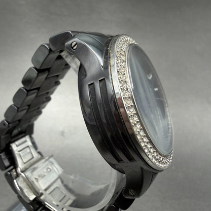 Michael Kors Runway Chrono Watch Women 40mm Black Dial Black Ceramic New Battery3