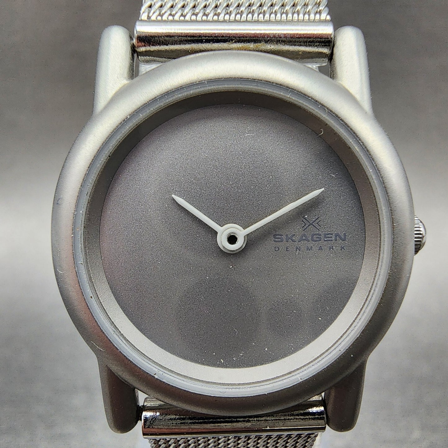 Skagen Watch Women 25mm Silver Dial Steel Round Mesh Band 4SSS New Battery