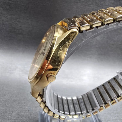 Seiko Pulsar Watch Men34mm Champagne Dial Gold Tone Daydate V533-7A30 New Batt2