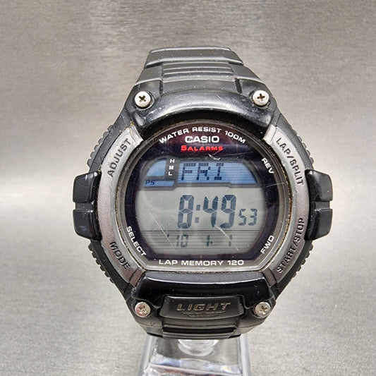 Casio WS220 Watch Men 50mm Digital Black Tone Alarm Chrono Solar PARTS0