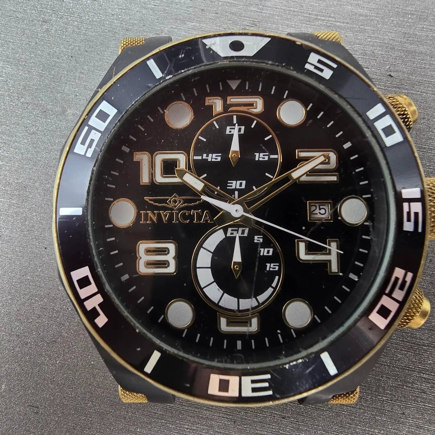 Invicta Pro Diver Chronograph Watch Men 51mm Black Dial Black Tone Date New Batt1