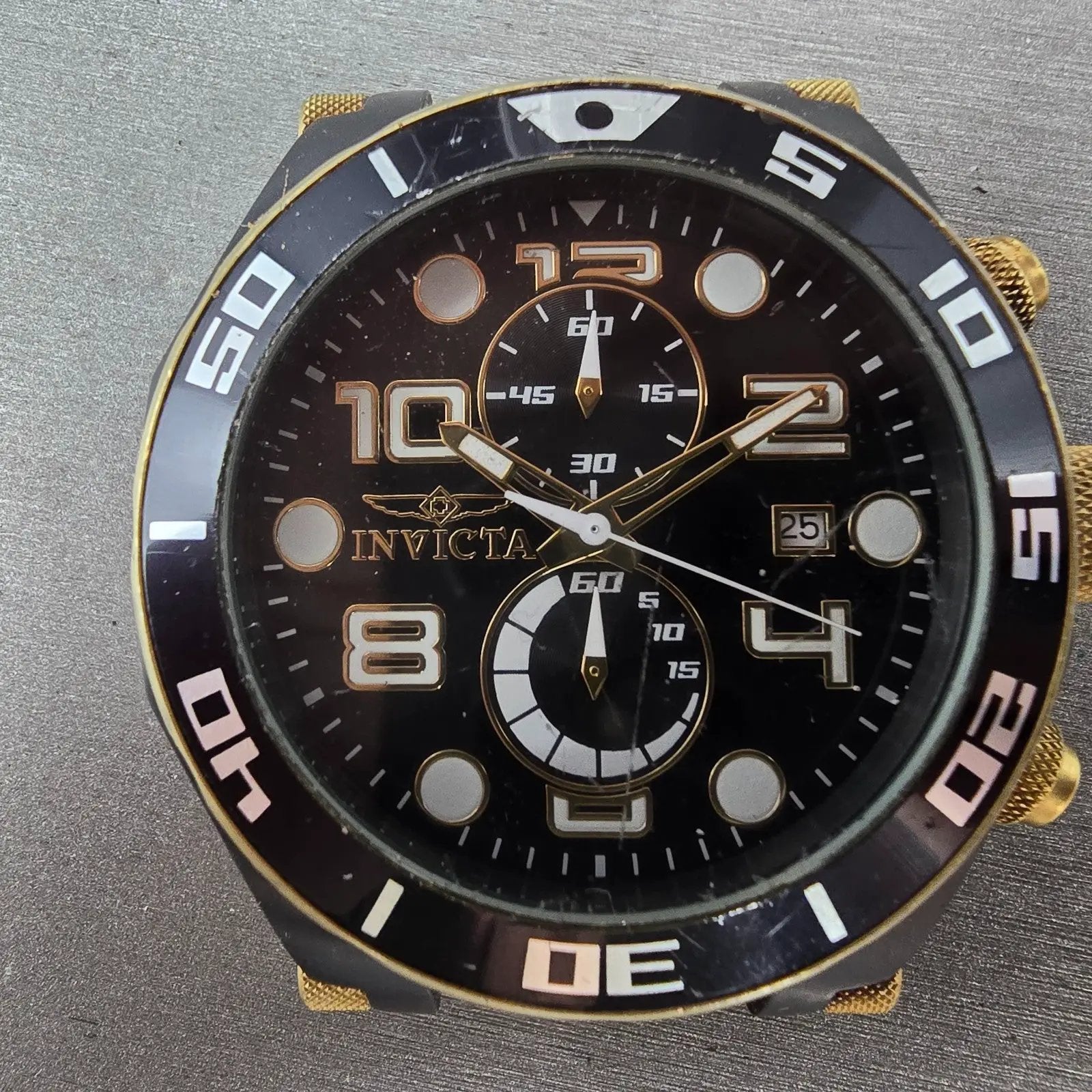 Invicta Pro Diver Chronograph Watch Men 51mm Black Dial Black Tone Date New Batt1