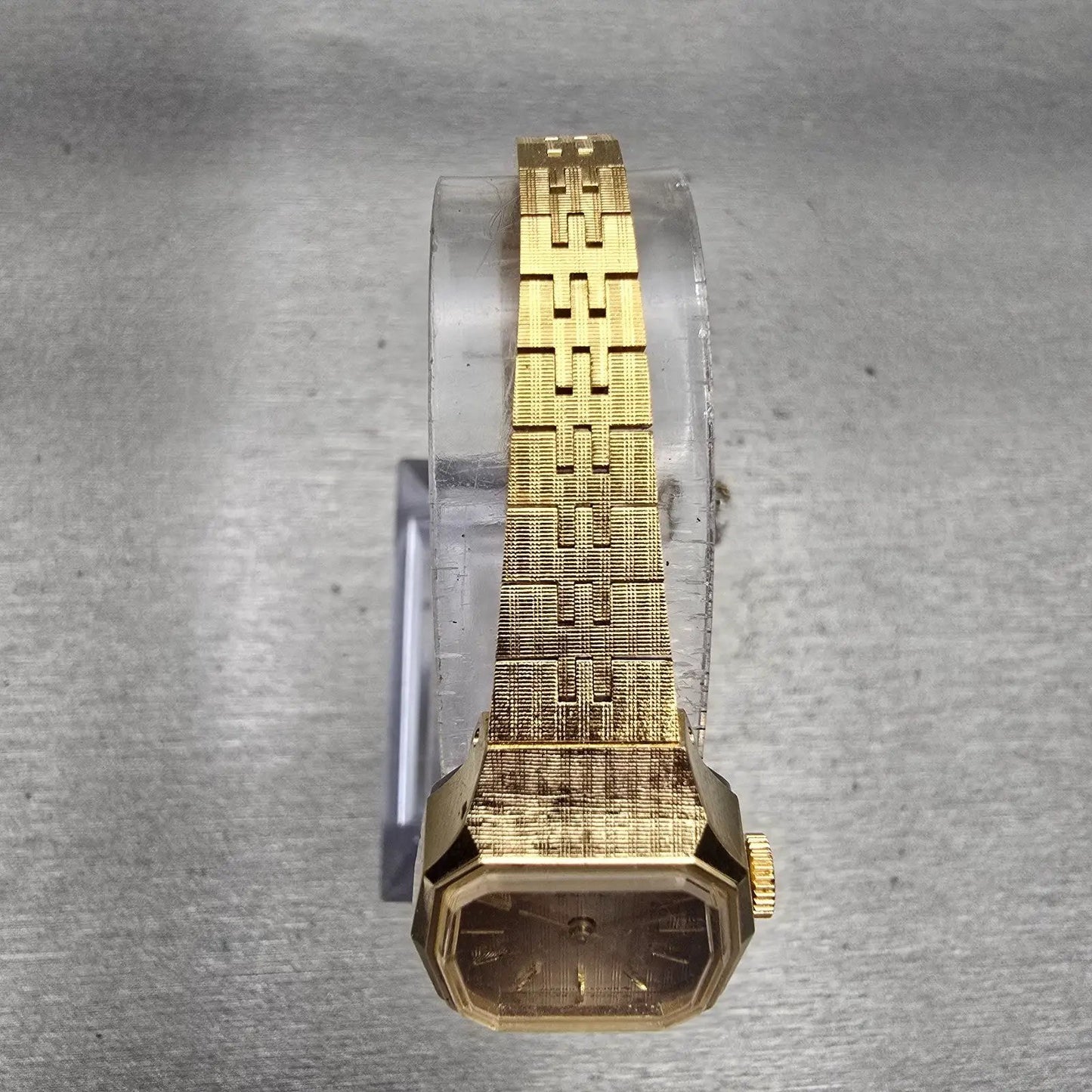 Seiko Watch Women 19mm Brown Dial Gold Tone Rectangle 1100-4899 Manual Wind VTG4