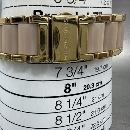 Michael Kors Parker Chronograph Watch Women 39mm Pink Dial Gold Tone Date NewBat10