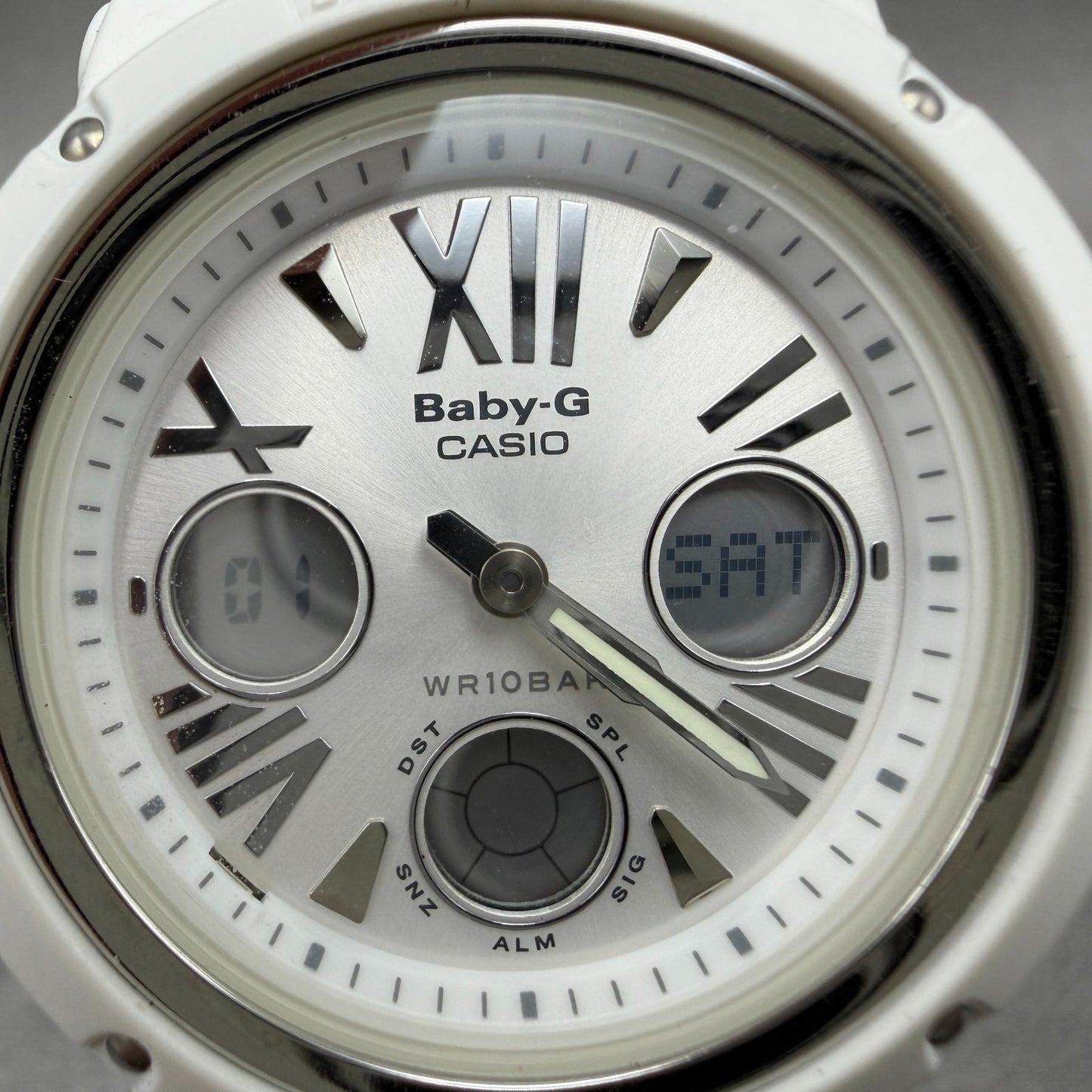 Casio Baby-G Watch Women 43mm Analog Digital White Alarm Chrono BGA-152 New Batt1