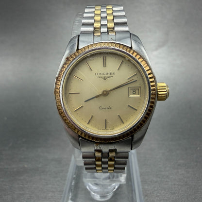 Longines Watch Women 26mm Champagne Dial Two Tone Date 152 1645 PARTS VTG0