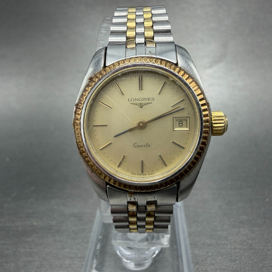 Longines Watch Women 26mm Champagne Dial Two Tone Date 152 1645 PARTS VTG0