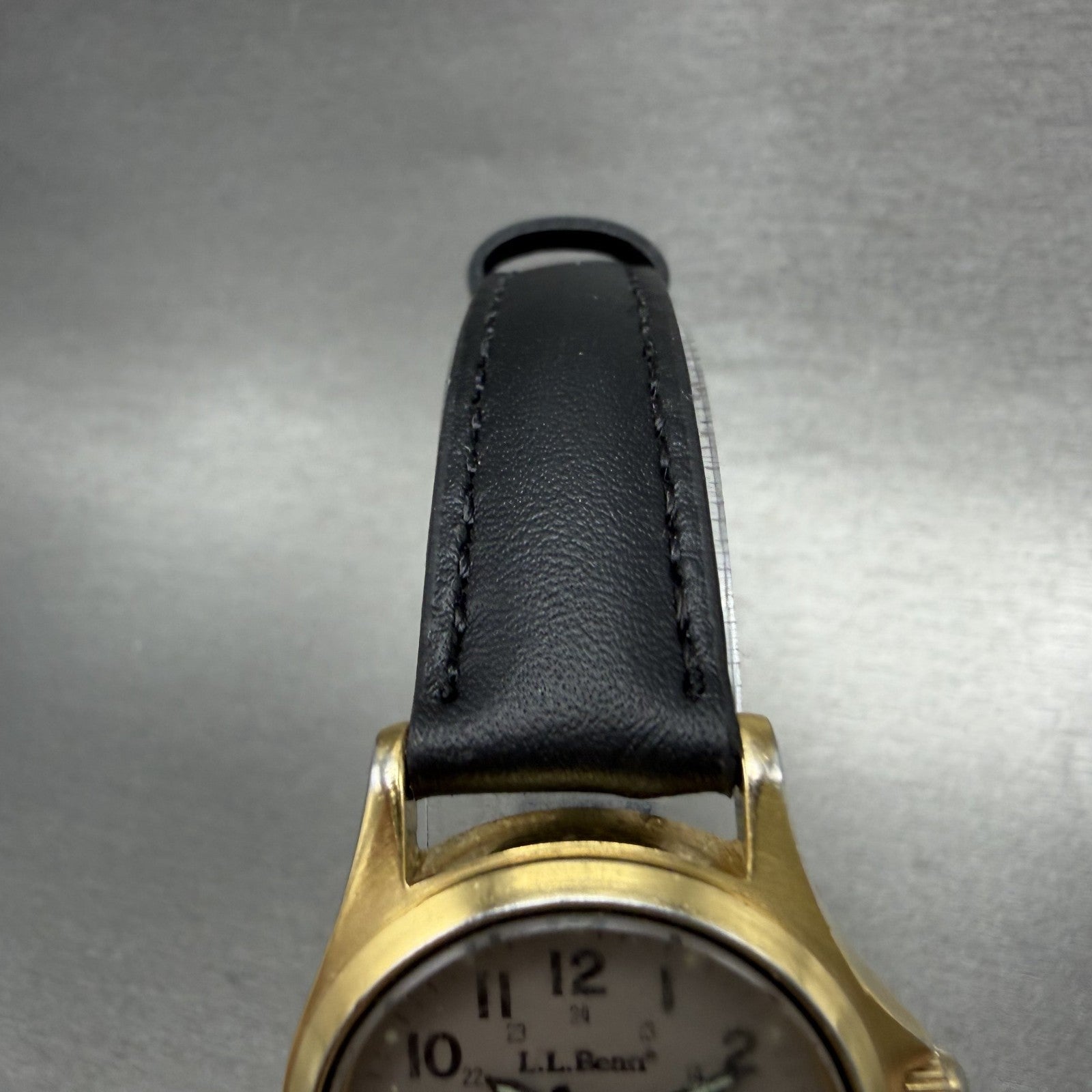 LL Bean Watch Women 27mm Gray Dial Gold Tone Date Round New Battery Vintage ABC4