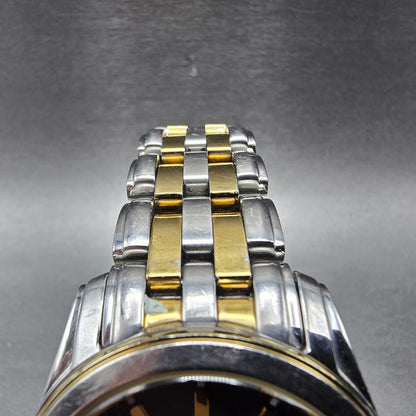 Citizen Eco-Drive Watch Men 40mm Black Dial Two Tone date E111-S064767 Runs4