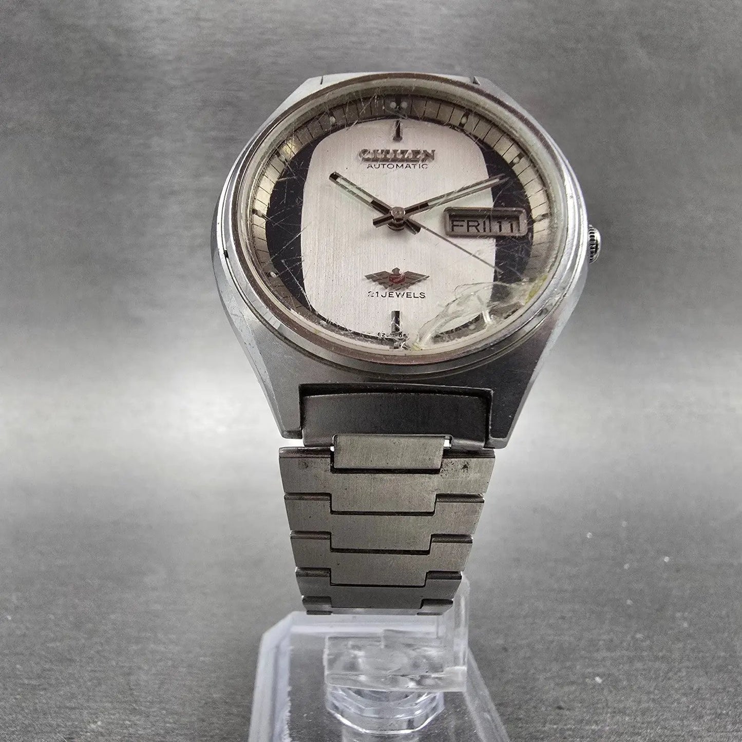 Citizen Eagle 7 Automatic Watch Men 36mm Silver Dial Steel daydate 4-062779 Runs5