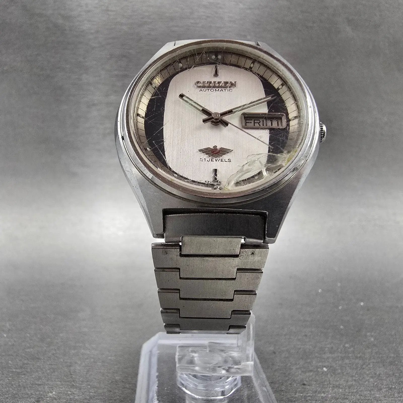 Citizen Eagle 7 Automatic Watch Men 36mm Silver Dial Steel daydate 4-062779 Runs5