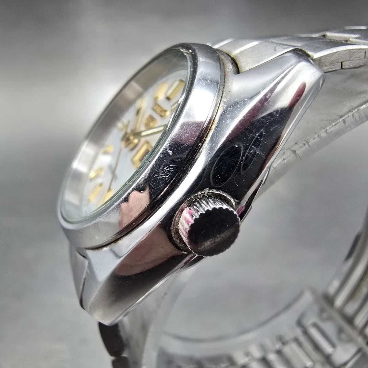 Seiko 5 Automatic Watch Women 25mm Silver Dial Silver Round 4206-0332 Works3