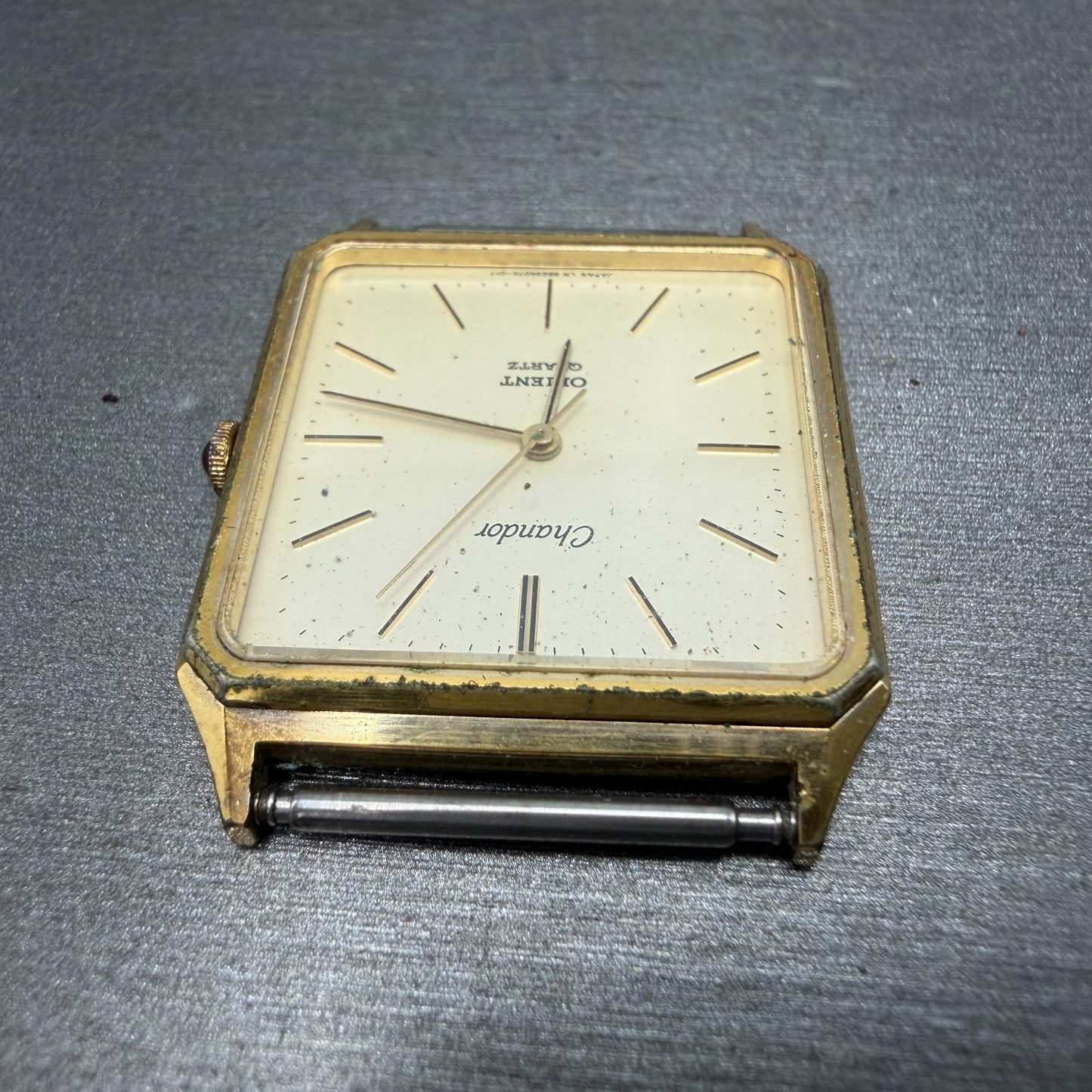 Orient Chandor Tank Watch Men 28mm Champagne Dial Gold Tone 0985407-40 PARTS5