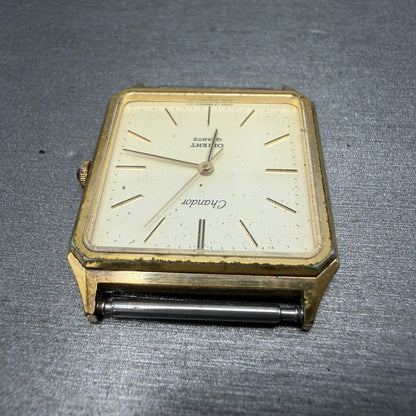 Orient Chandor Tank Watch Men 28mm Champagne Dial Gold Tone 0985407-40 PARTS5