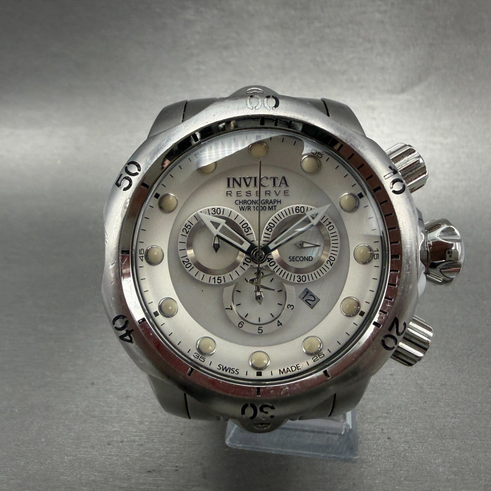 Invicta Reserve Venom Chrono Watch Men 51mm MOP Dial Steel Date 13912 New Batt0
