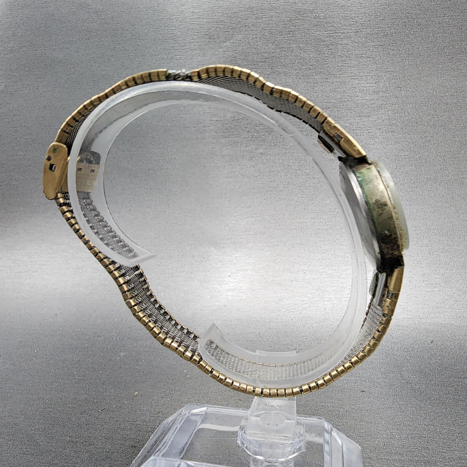 Wittnauer Watch Women 28mm Black Dial Gold Tone Oval Manual Wind Runs VTG8
