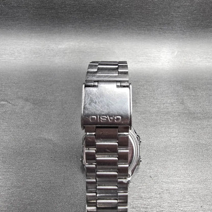 Casio A168 Digital Watch Men 36mm Black Dial Silver Tone Chrono Alarm New Batt7