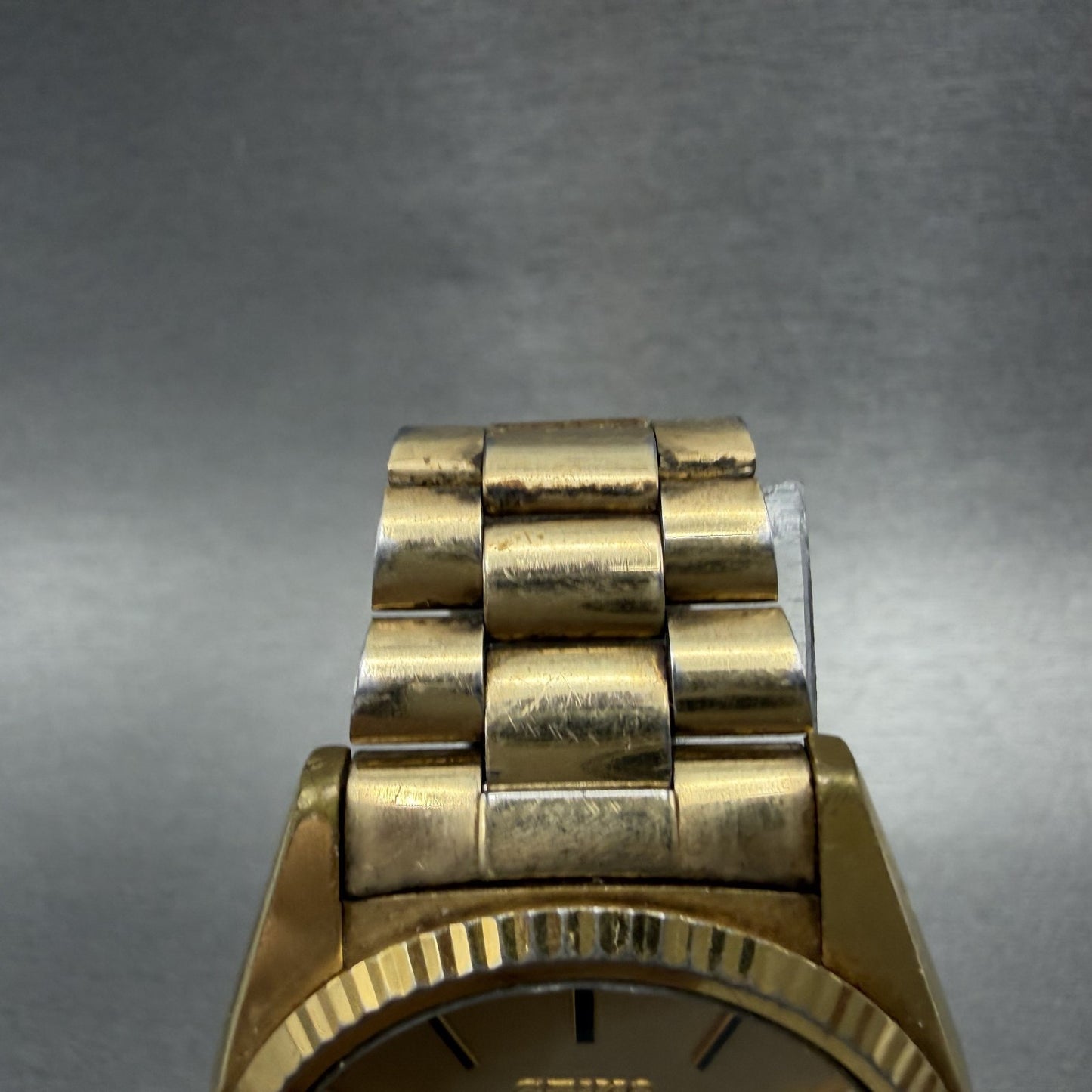 Seiko SQ President Watch Men 36mm Gold Dial Gold Tone Daydate 71238050 New Batt4