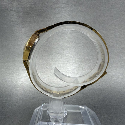 Waltham Heart Watch Women 16mm Black Dial Gold Tone Round New Battery VTG6