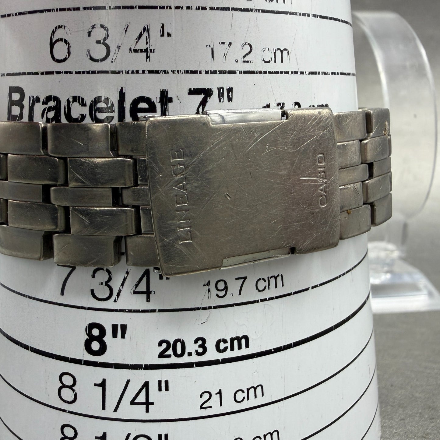 Casio Lineage Watch Men 41mm Gray Dial Titanium Ana Digi Alarm Chrono Works AVS10