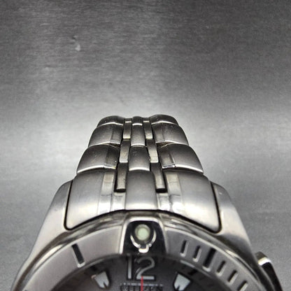 Citizen Eco-Drive Dive Watch Men 41mm Chronograph Silver Dial Titanium Runs4