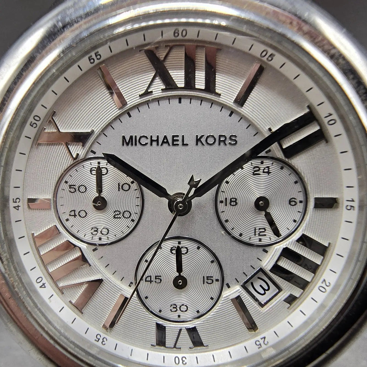 Michael Kors Camile Chrono Watch Women 43mm White Dial Steel Date MK-5719 NewBat1