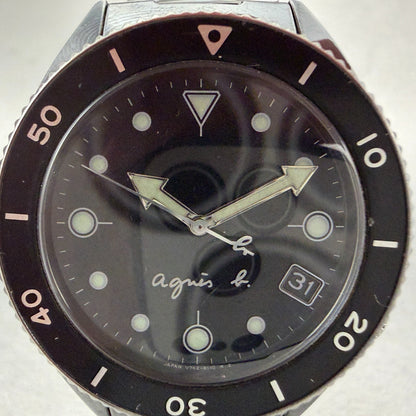 Seiko Again R Dive Watch Women 35mm Black Dial Black Tone Date Round New batt1