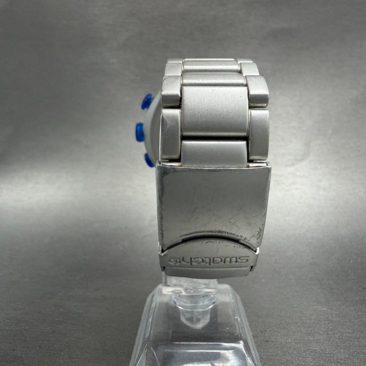 Swatch Endless Energy Chrono Watch Men 45mm Blue Dial Silver Date New Battery7