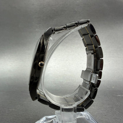Seiko Tank Watch Men 30mm Black Dial Black Tone Date 7n39-0BK0 New Battery6