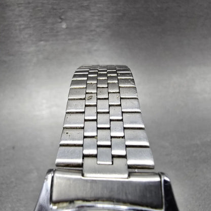 Seiko Alba Watch Men 34mm Luminous Dial Silver Tone Daydate V743-7A00 PARTS VTG5