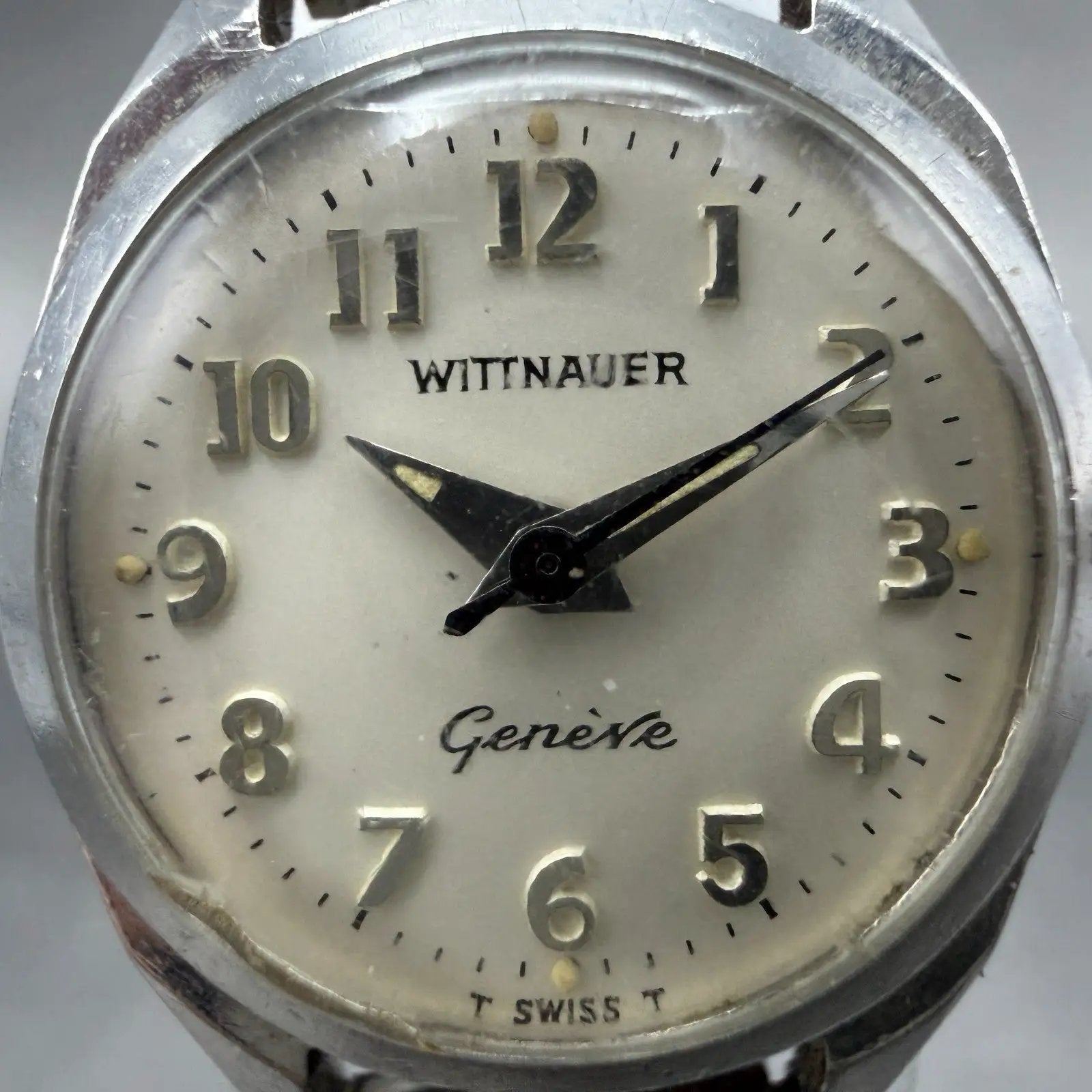 Wittnauer Geneve Watch Women 20mm White Dial Silver Tone Round Manual Wind Runs1