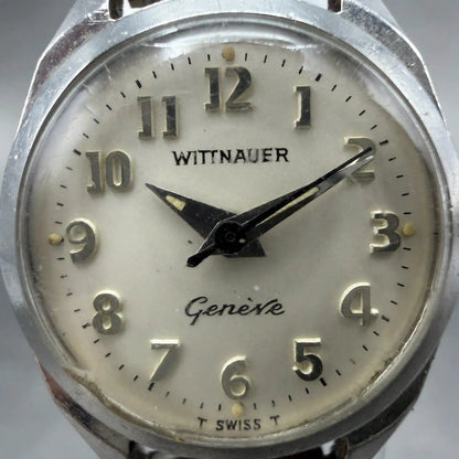 Wittnauer Geneve Watch Women 20mm White Dial Silver Tone Round Manual Wind Runs1