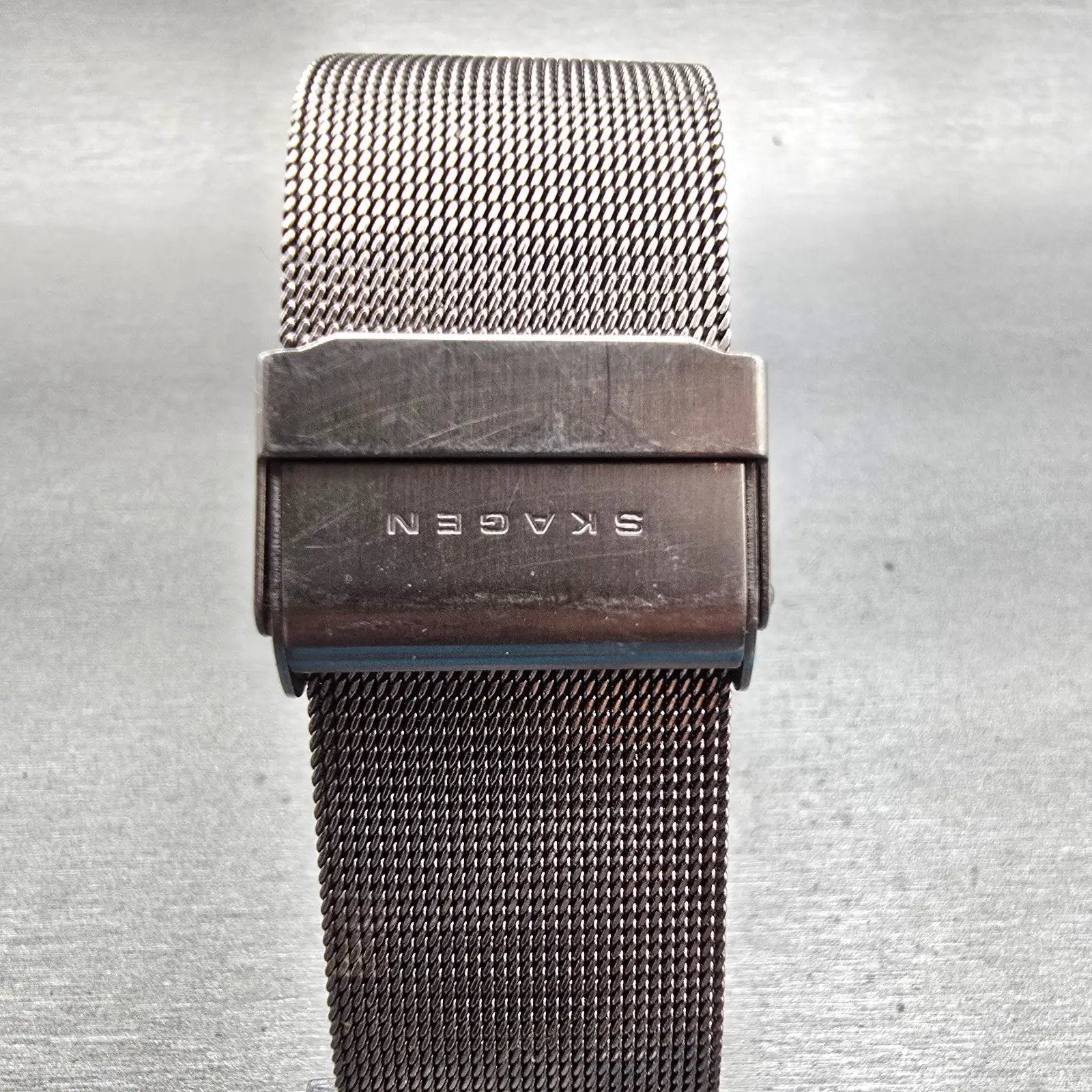 Skagen Watch Men 41mm Gray Dial Titanium Round Mesh Band 805XLTTM New Battery7