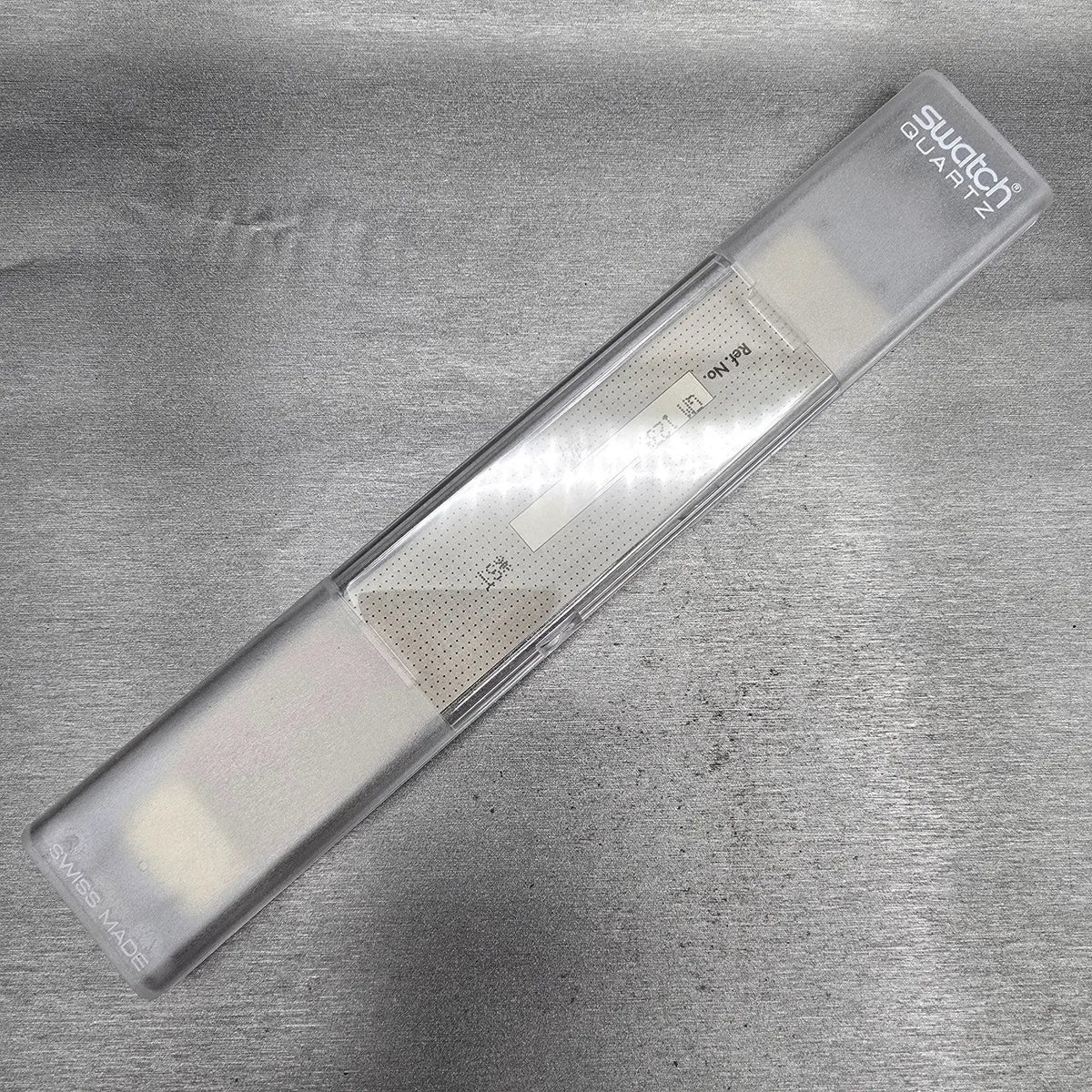 Swatch Le Poème Watch Men 34mm Silver Dial Black Case GM123 New Battery NOS17