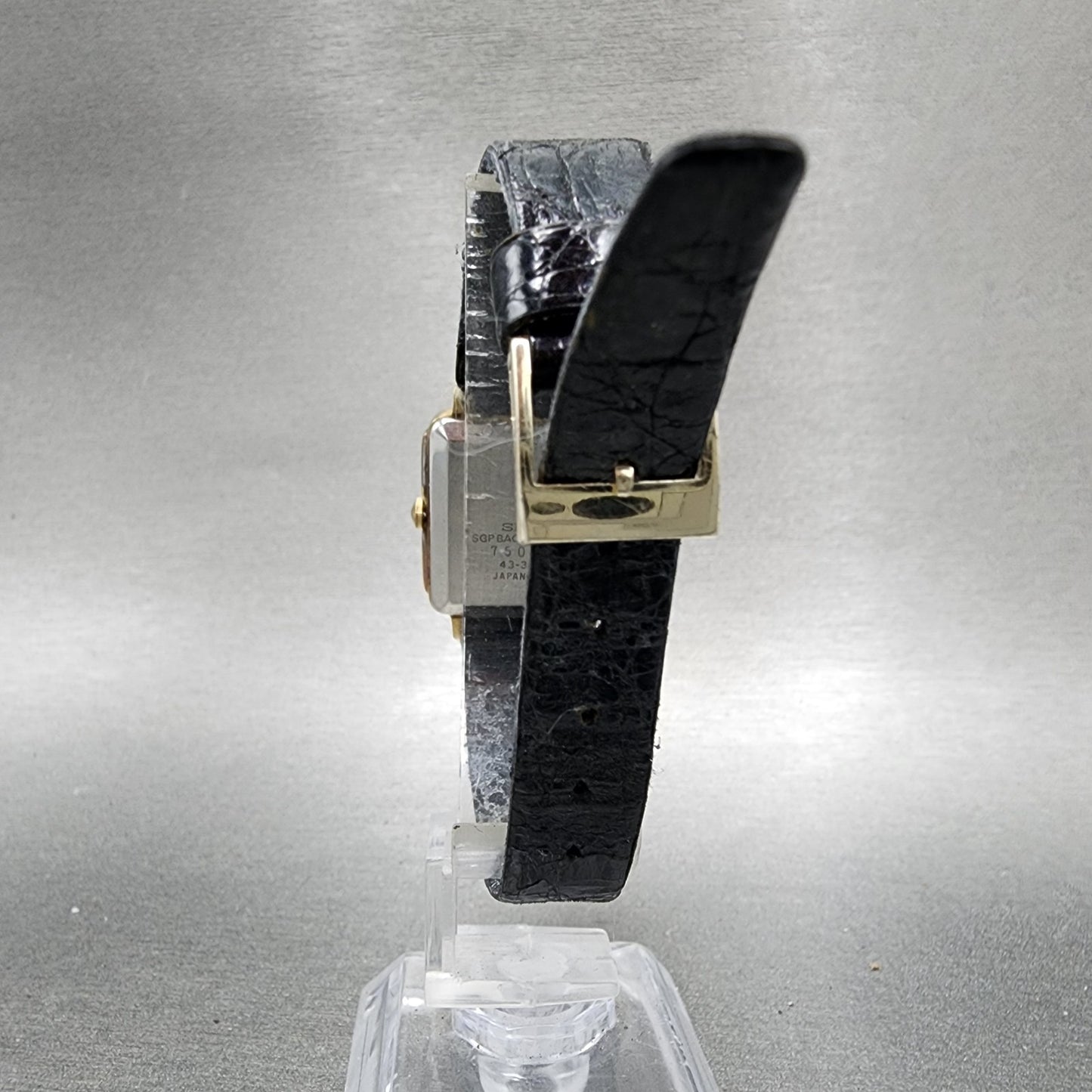 Seiko Watch Women 24mm Gray Dial Gold Tone Rectangle 433350 New Battery7