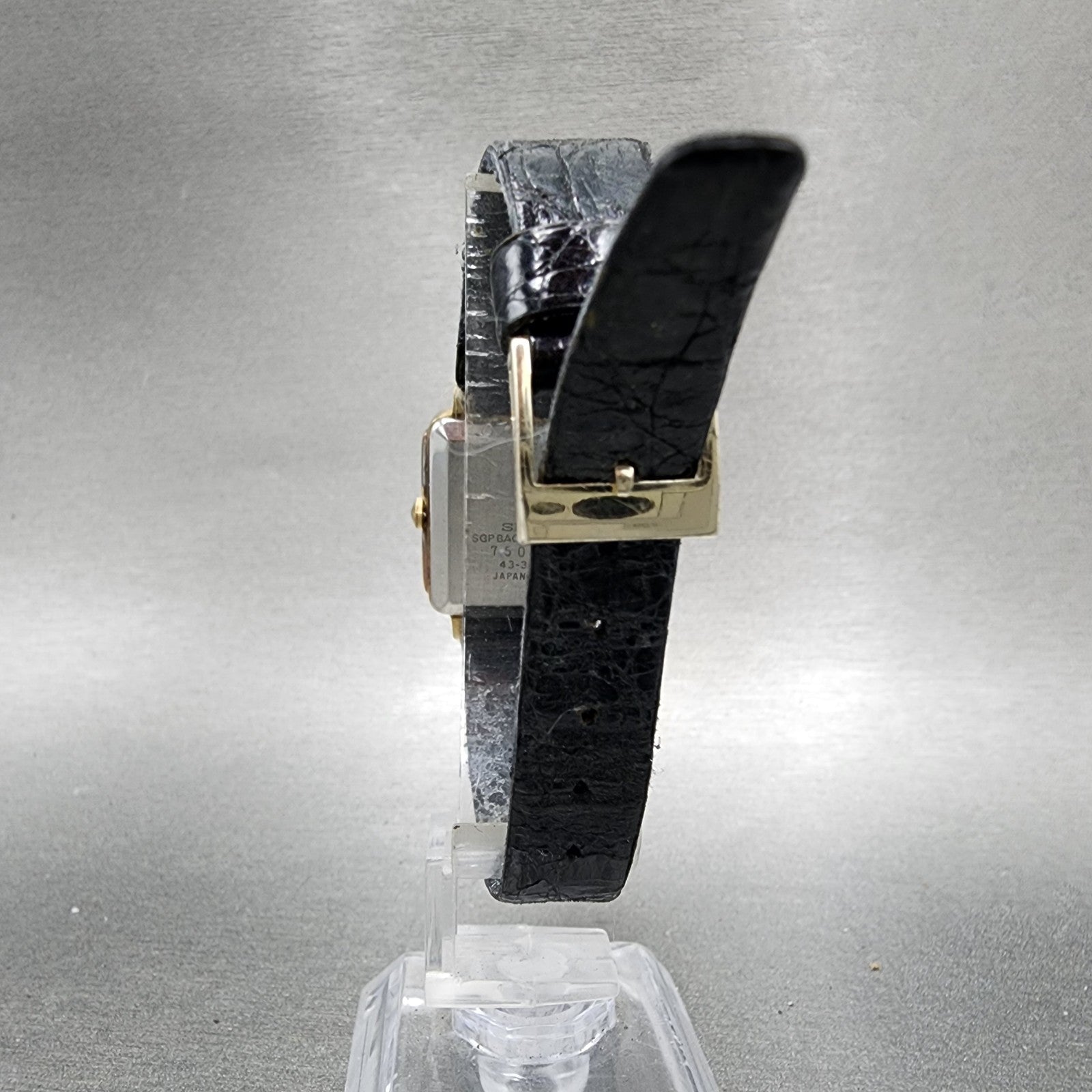 Seiko Watch Women 24mm Gray Dial Gold Tone Rectangle 433350 New Battery7