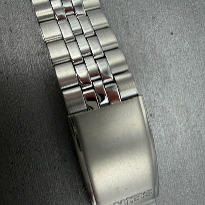 Seiko Bracelet 20mm Stainless Steel Silver Tone Tri Folding Clasp Vintage Japan4
