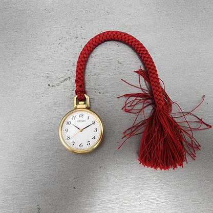 Seiko Pocket Watch Women 27mm Silver Dial Gold Tone ccccc New Battery0