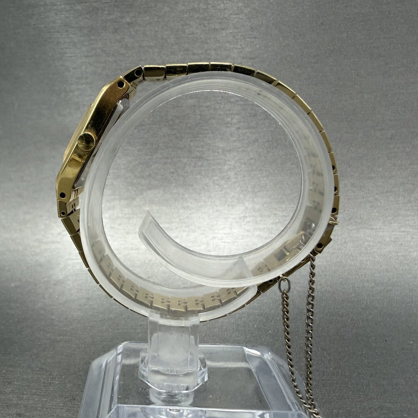 Seiko Tank Watch Women 13mm Champagne Dial Gold Tone 13205620 New Battery6