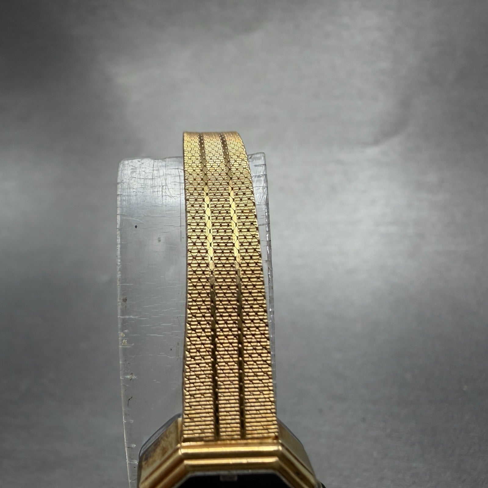 Jules Jurgenson Watch Women 15mm Black Dial Gold Tone Octagon New Battery VTG4
