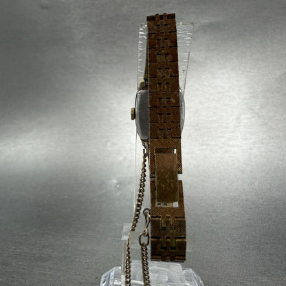 Seiko Tank Watch Women 17mm Champagne Dial Gold Tone Manual 11-4210 Runs Vintage7