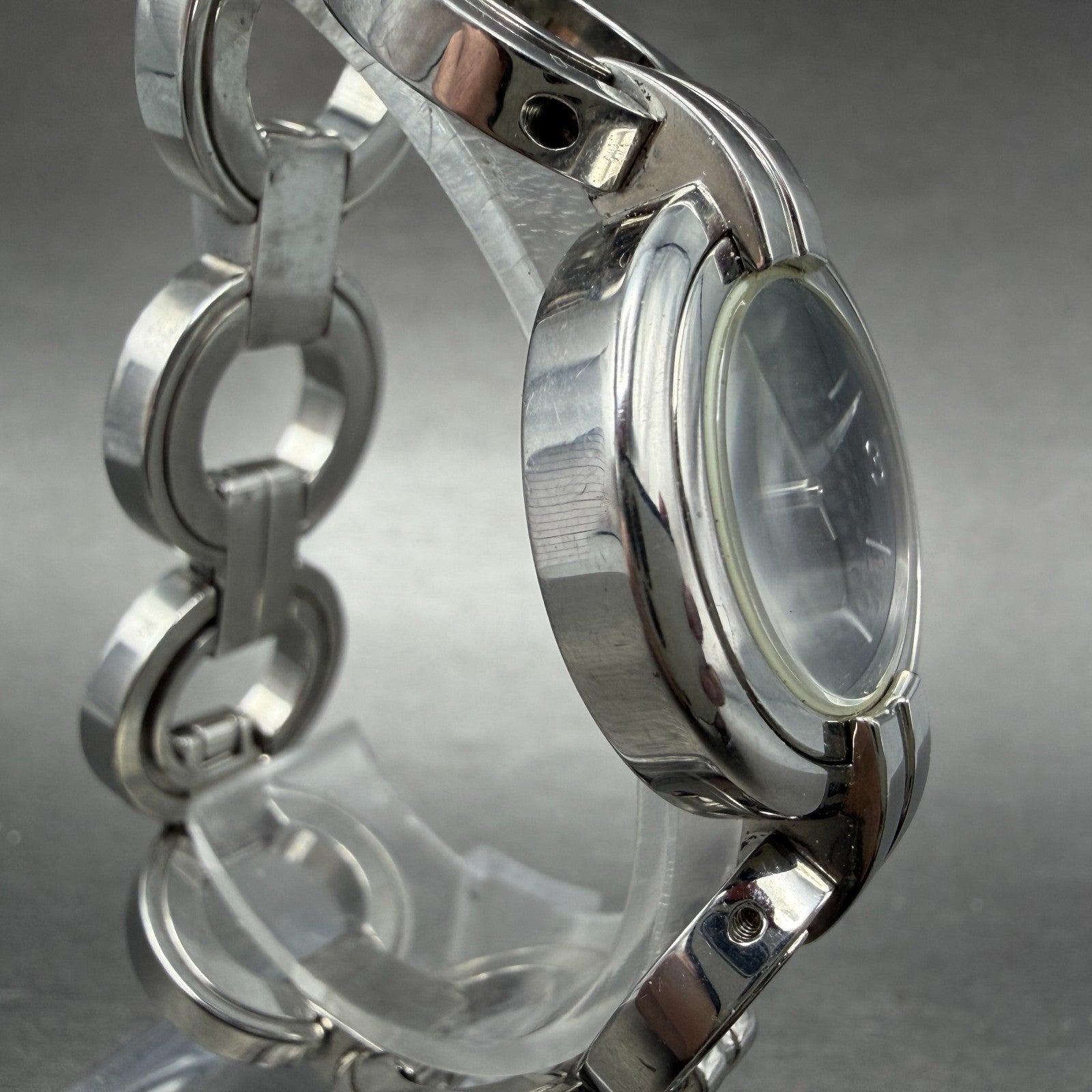 Fossil Watch Women 26mm Black Dial Silver Tone Round ES2581 New Battery3