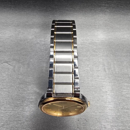 Seiko Spirit Watch Men 33mm Champagne Dial Two Tone Round 7N01-6A70 New Battery4