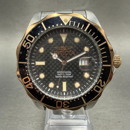Invicta Pro Diver Watch Men 47mm Black Dial Two Tone Date 12567 New Battery0
