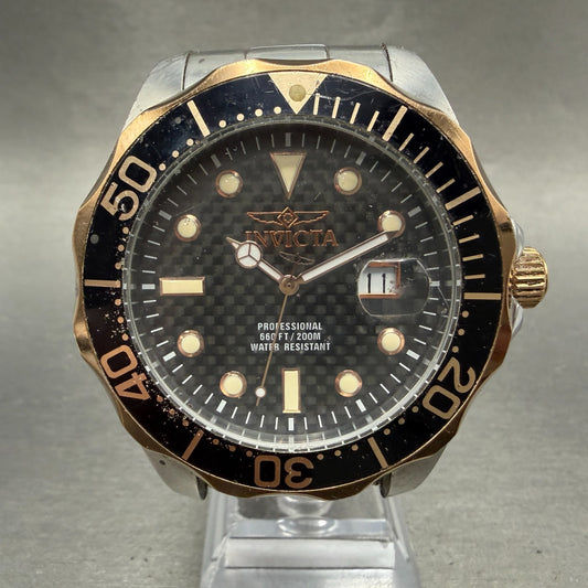 Invicta Pro Diver Watch Men 47mm Black Dial Two Tone Date 12567 New Battery0