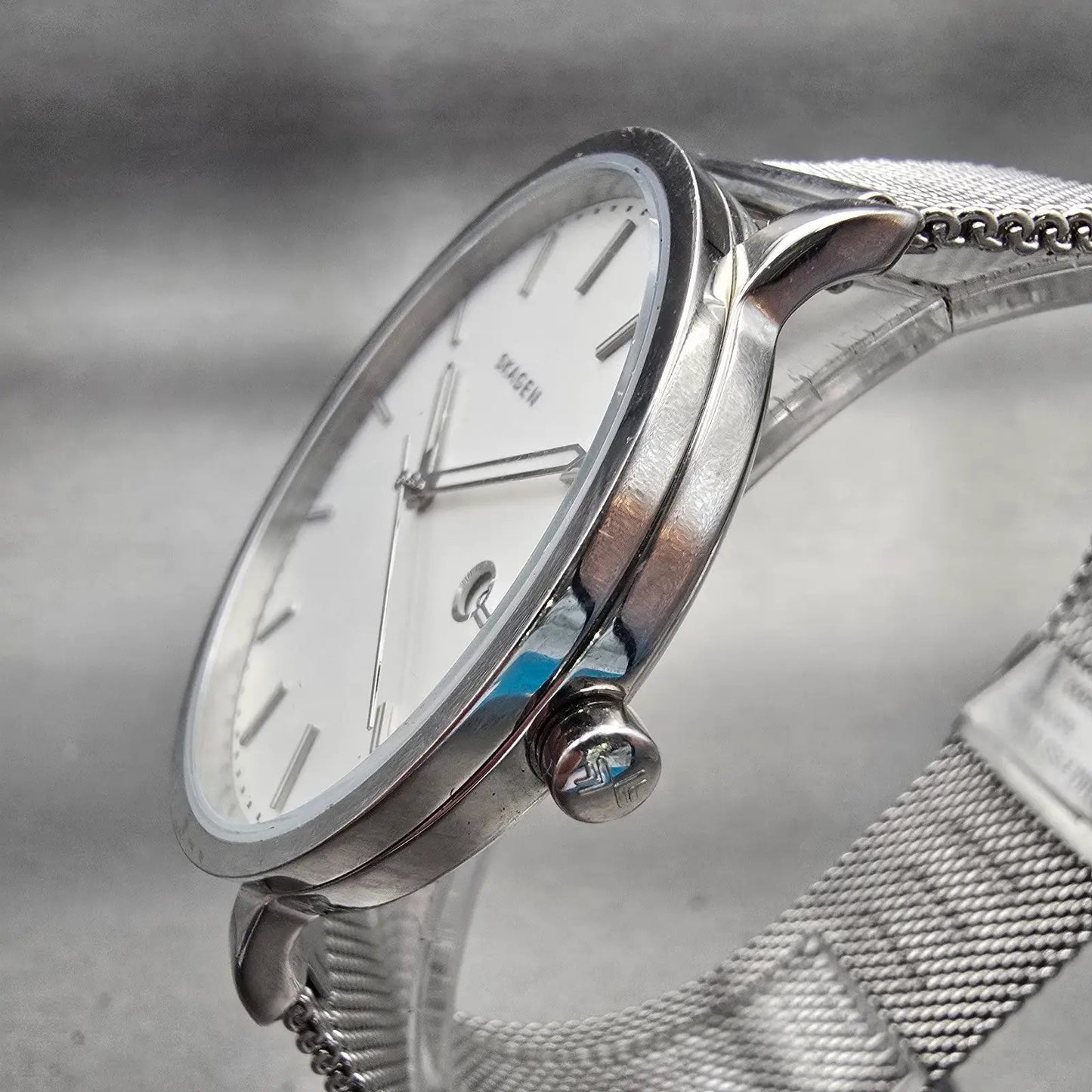 Skagen Hagen Watch Men 40mm Silver Dial Silver Tone Date Round SKW6281 New Batt2