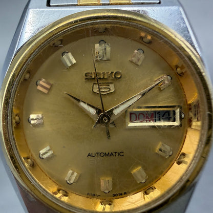 Seiko 5 Automatic Watch Women 25mm Champagne Dial Two Tone Daydate 4206-0460 Run1