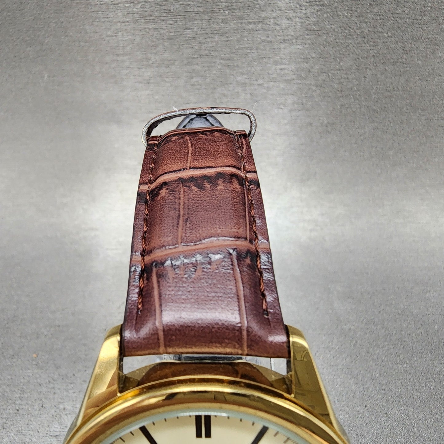 Casio MTPV005 Watch Men 40mm Cream Dial Gold Date Round Leather New Battery4