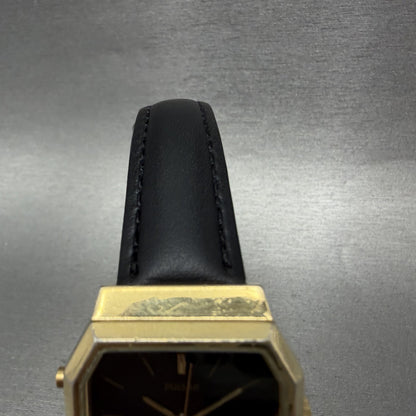 Pulsar Analog Digital Watch Men 29mm Black Dial Gold Octagon V0415180 New Batt4